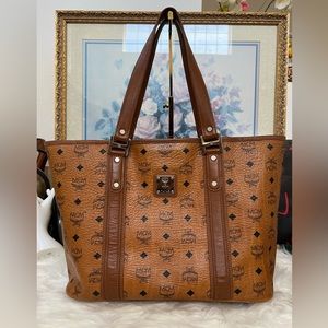 MCM Visetos Tote with Silver Hardware